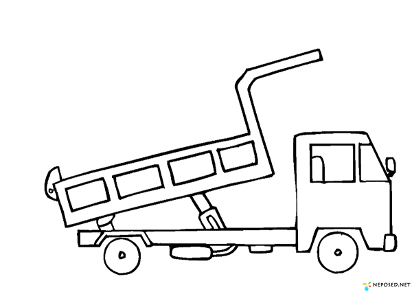 Грузовик раскраска для малышей
