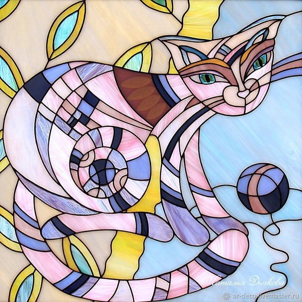 Витражи Тиффани кошки