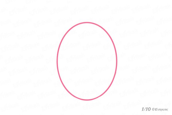 Овал цветной с контуром