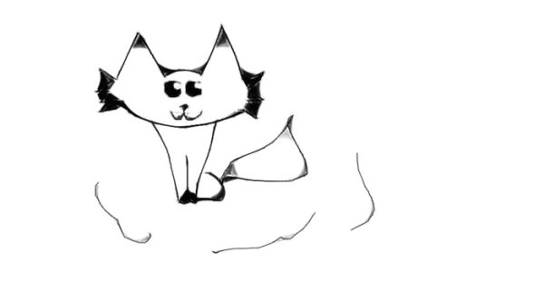 Раскраска котенок с сердечком