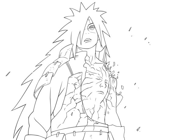 Раскраска аниме Наруто Мадара
