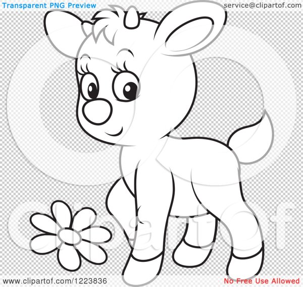 Раскраска козленок для детей 3-4 лет