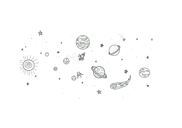 Планетки на белом фоне
