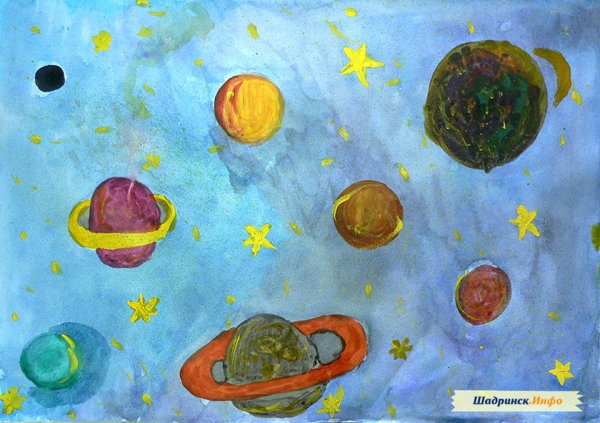 Рисование космоса в детском саду