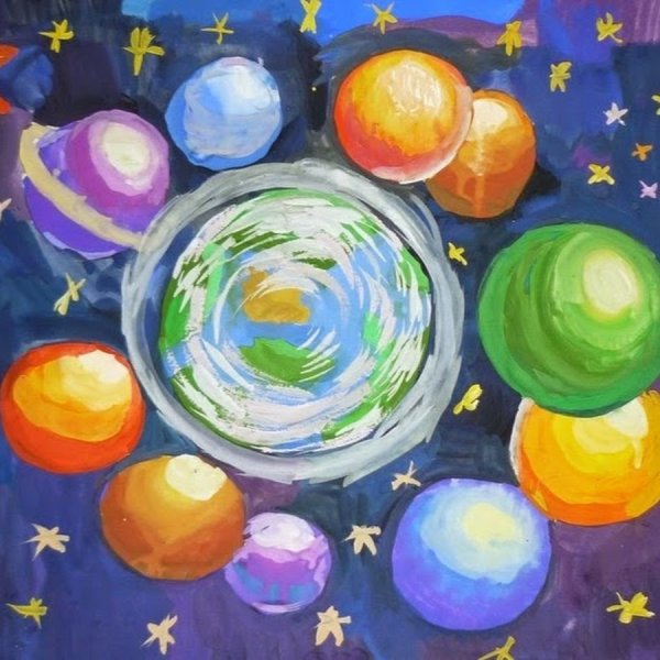 Планеты красками