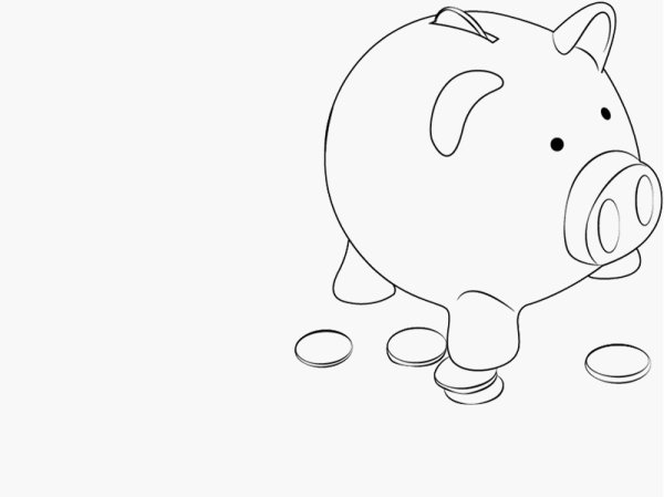 Свинка копилка для раскрашивания