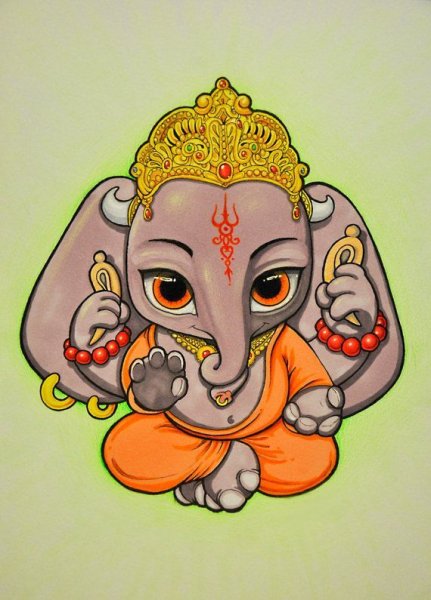 Ганеша индийский Бог тату