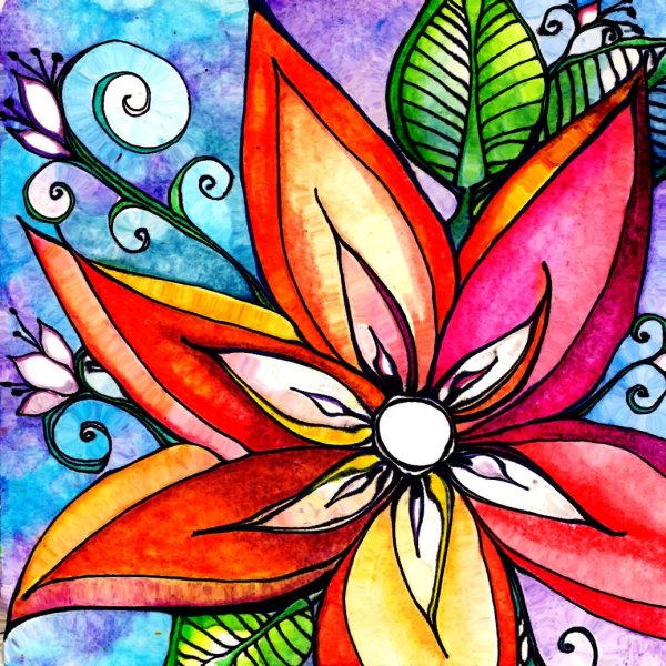 Абстракция цветными карандашами