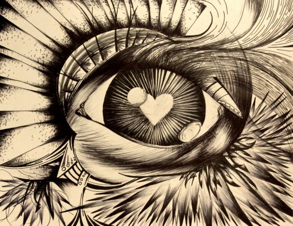 Глаз абстракция карандашом