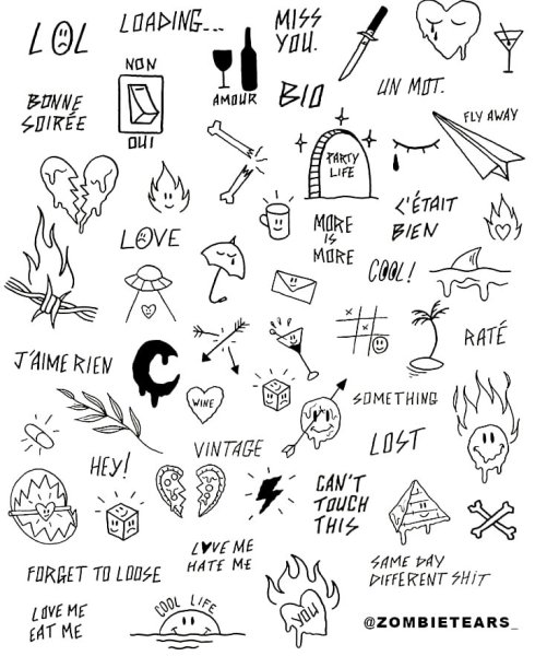 Эскизы маленьких татуировок