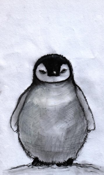 Пингвинчик карандашом