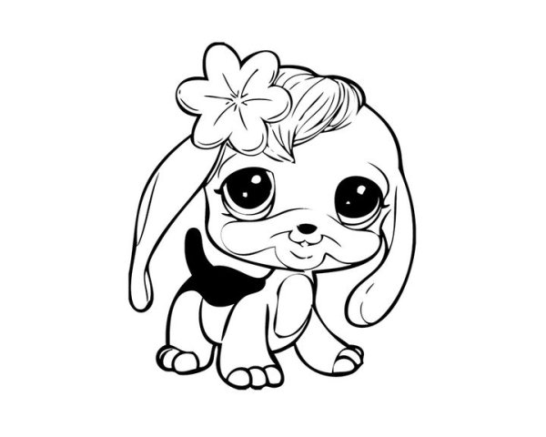 Щенок. Раскраска