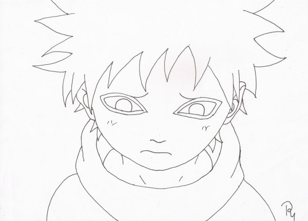 Раскраски Наруто Гаара