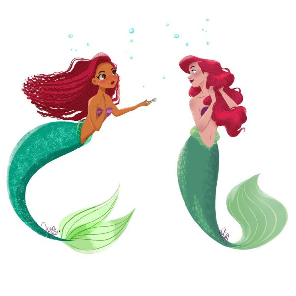 Русалочка Ариель нарисованная
