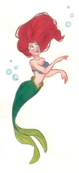 Нарисовать русалку Ариель