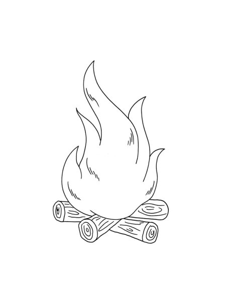 Огонь раскраска