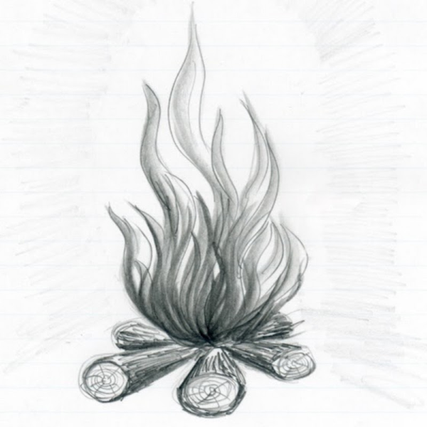 Костер рисунок карандашом