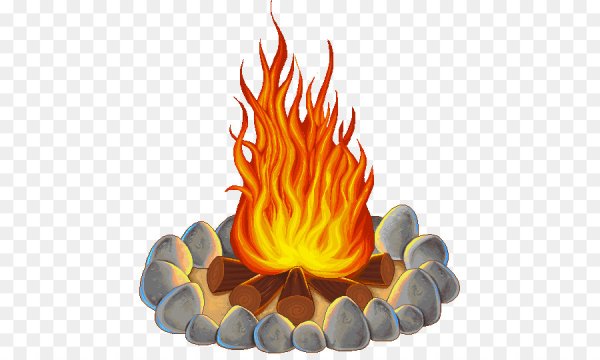 Костер на прозрачном фоне