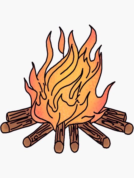 Наклейка с изображением костра
