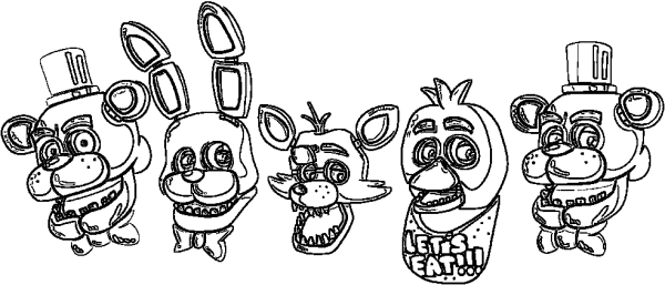 АНИМАТРОНИКИ 5 ночей с Фредди раскраска