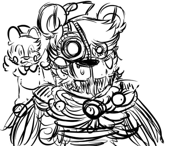 Раскраски ФНАФ Молтен Фредди