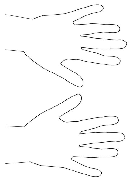 Контуры ладошек ребенка