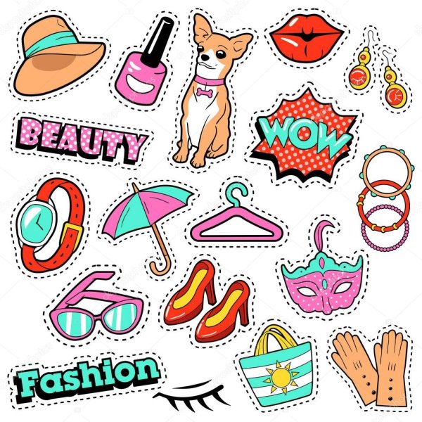 Модные наклейки срисовки