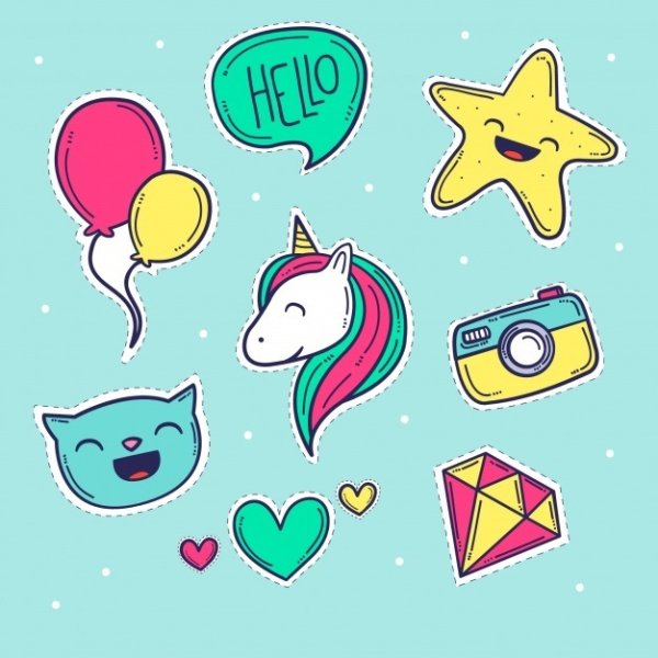 Рисунки для наклеек для срисовки