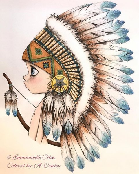 Индеец рисунок