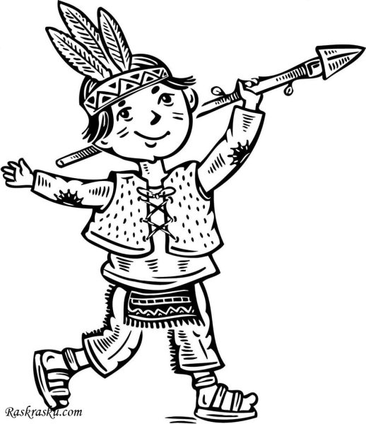 Индейцы. Раскраска