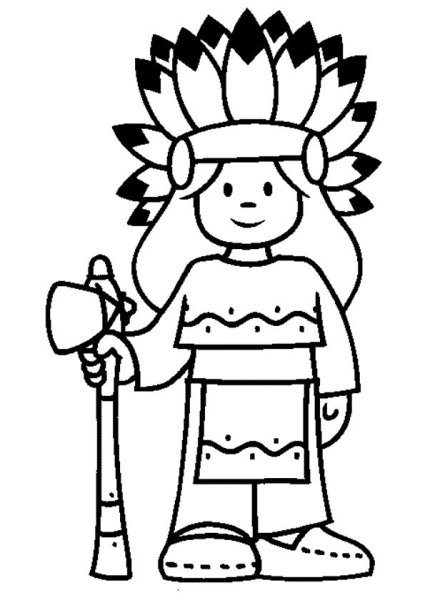 Индейцы. Раскраска