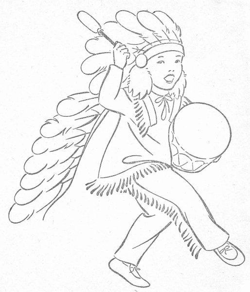 Индейка раскраска и индейцы.