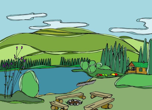 Водоем рисунок