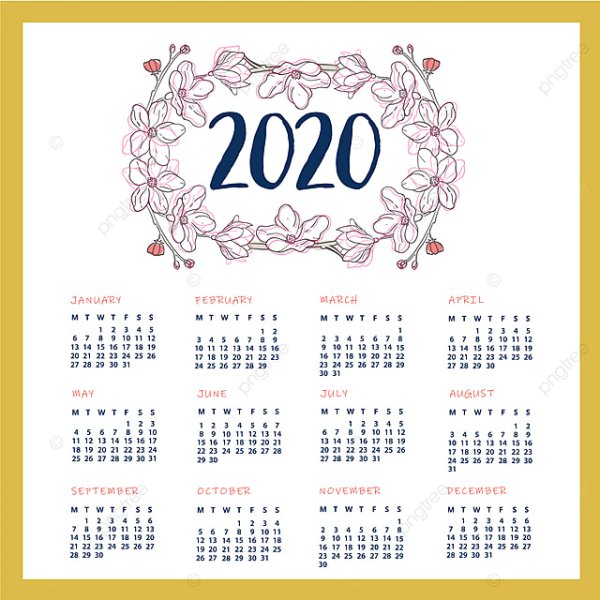 Календарь 2020 нарисованный