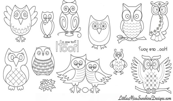 Сова трафарет