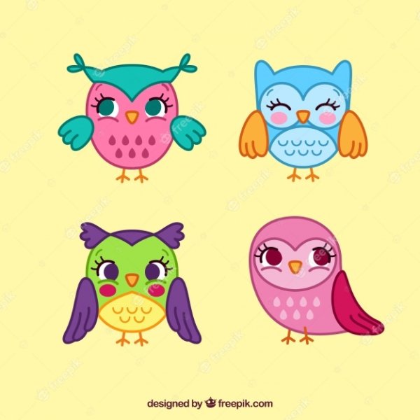 Милые Совушки для срисовки