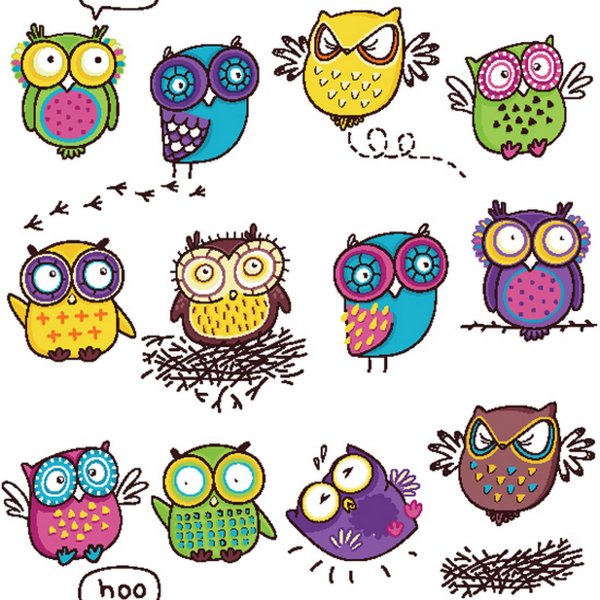 Совы мультяшные прикольные