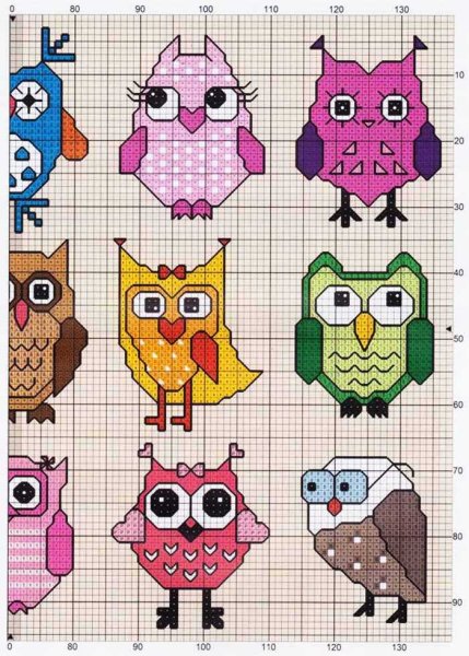 Вышивка Совушки