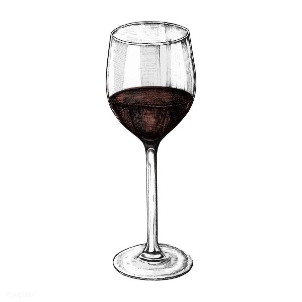 Бокал вина контур