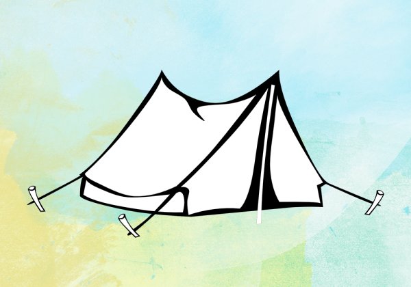 Палатка лёгкая карандашом