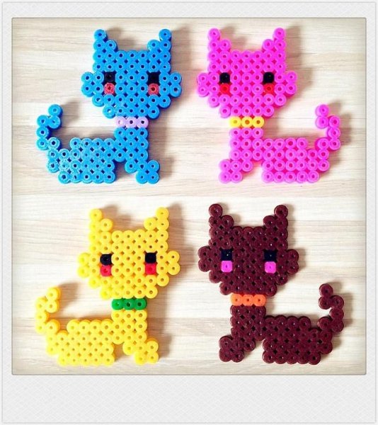 Фигурки pyssla мозаика икеа кошка