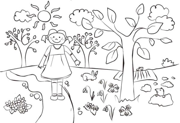Раскраска Весна для детей