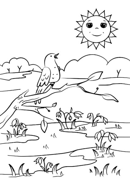 Весенние раскраски для детей