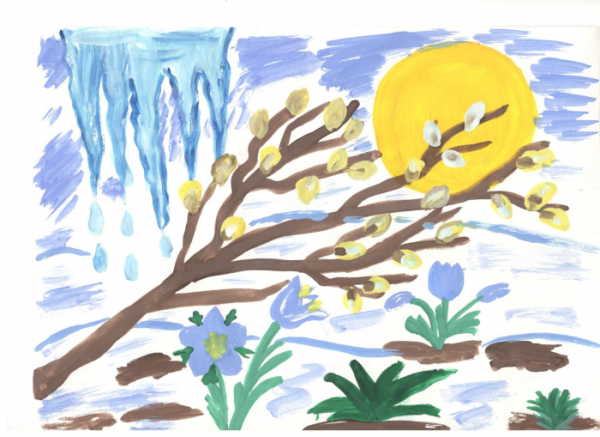 Выставка детского рисунка Весенняя капель