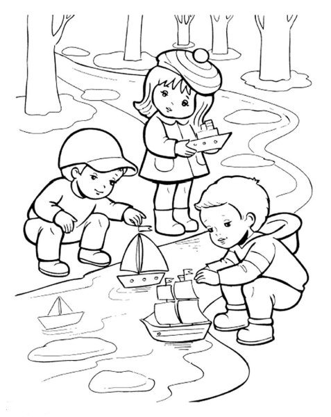 Раскраска. Весна