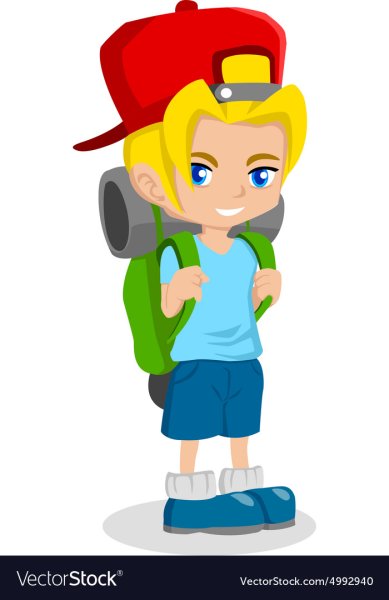 Мальчик с рюкзаком мультяшный