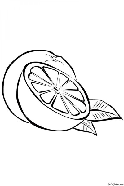 Апельсин цветными карандашами