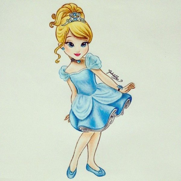 Принцесса для срисовки для детей