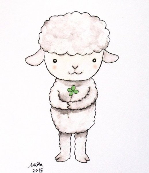 Милые овечки рисование