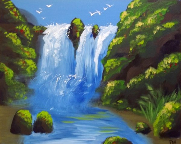 Водопад рисунок